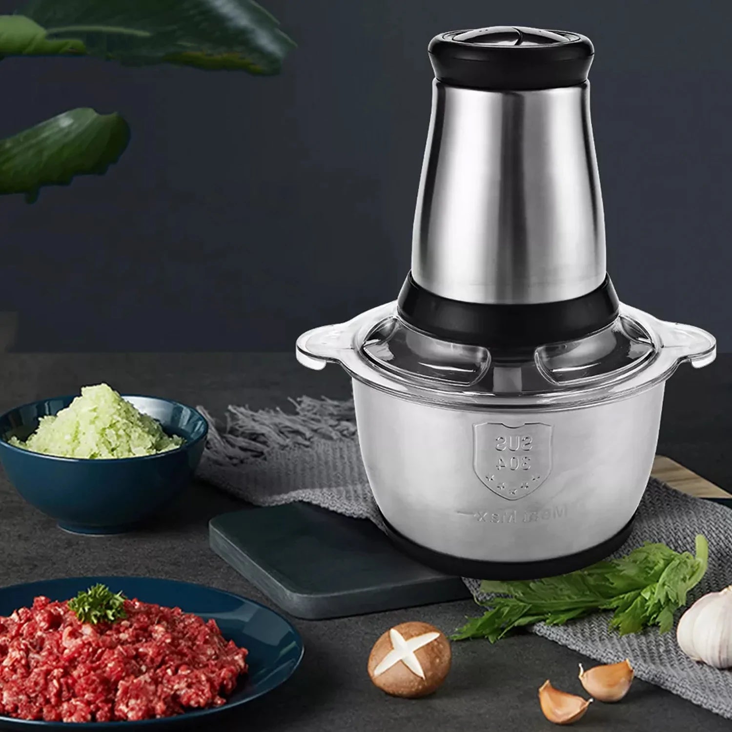 5104 3Ltr Electric Food Processor Stainless Steel Onion Cutter Multi Chopper 2 Speed Levels 5 Blades Universal Chopper for kitchen DeoDap 5104 3Ltr Electric Food Processor Stainless Steel Onion Cutter Multi Chopper 2 Speed Levels 5 Blades Universal Chopper for kitchen DeoDap